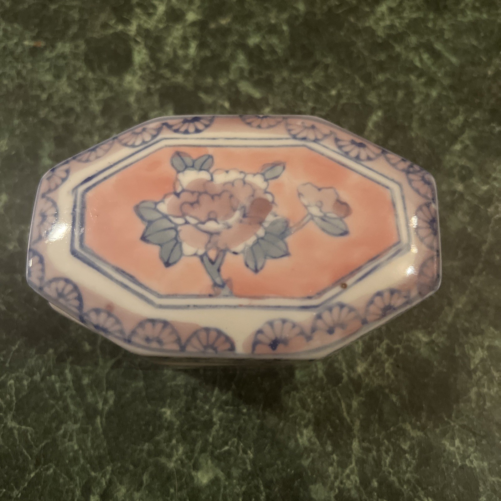 Vintage Porcelain Floral Trinket Box with Lid