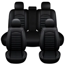 For Dodge Leather Car Seat Covers Protector 5-Seats Full Set Front Rear Cushion