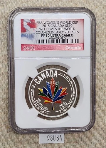 WPCoins ~ FIFA Women's World Cup 2015 Canada $10 Welcome World PF70 Ultra Cam