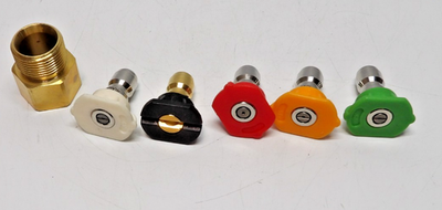 #ad Pressure Washer Tips Set of 5 Nozzle 2.5GPM Multicolor 0°15°25°40° amp;Wide Open $12.00