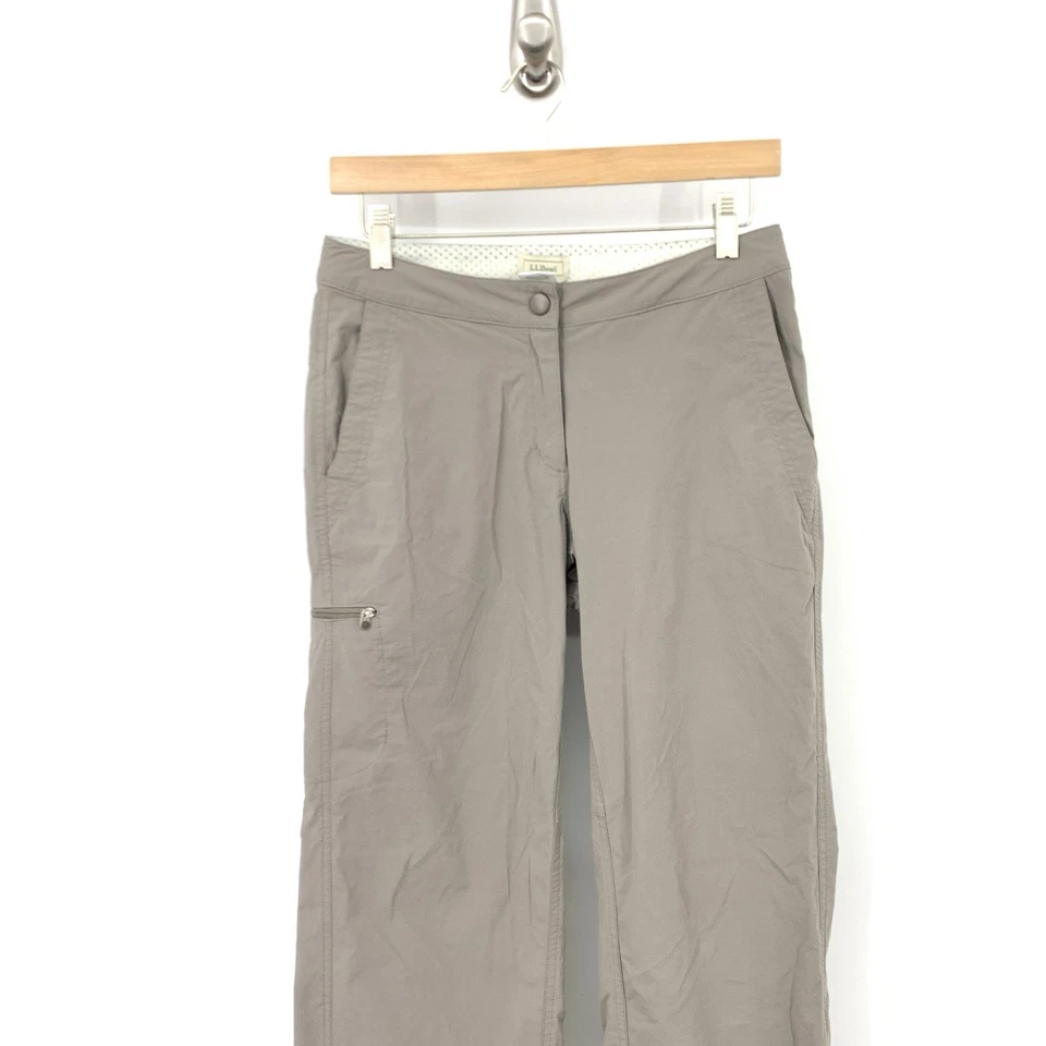 LL Bean Women Size 4 Small Pants Brown Vista Nylon Stretch Hike Quick Dry Adjust - Image 2 of 4