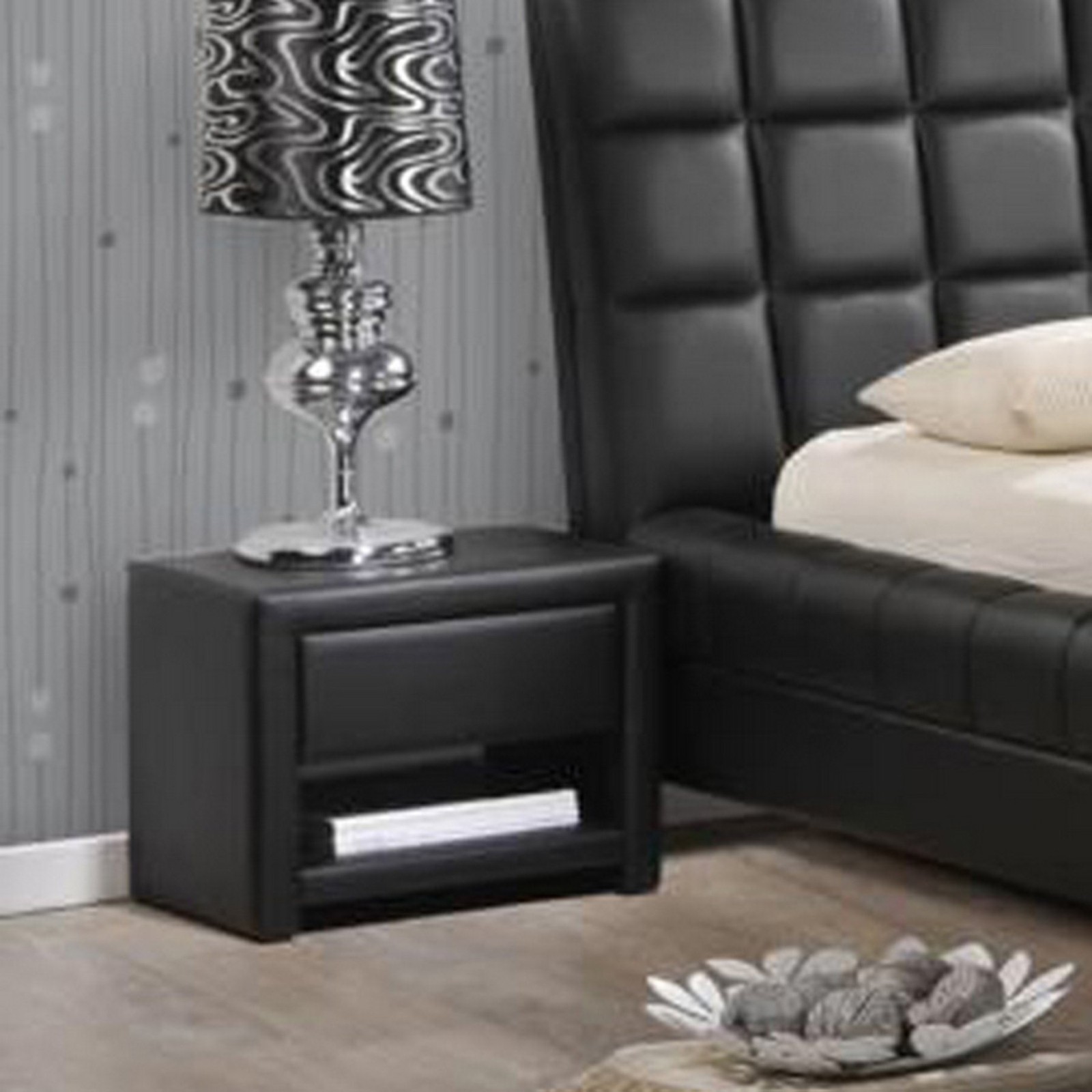 Baxton Studio Massey Nightstand in Black