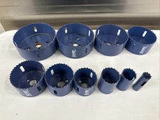 Heavy Duty BLU-MOL Cobalt Bi-Metal Hole Saw Bits Large 10 Piece Set  5/8” -  4”