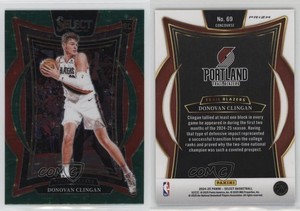 2024-25 Panini Select Concourse Green Stars Prizm Donovan Clingan #69 Rookie RC