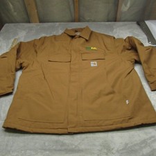 Carhartt Jacket Mens 3XL Brown Flame Resistant Duck Traditional Coat 101618 LOGO