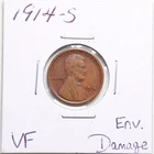 1914-S 1C Lincoln Wheat Cent with VF Detail Env. Damage #6674