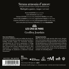 LES CRIS DE PARIS / GEOFFROY JOURDAIN STRANA ARMONIA D'AMORE NEW CD