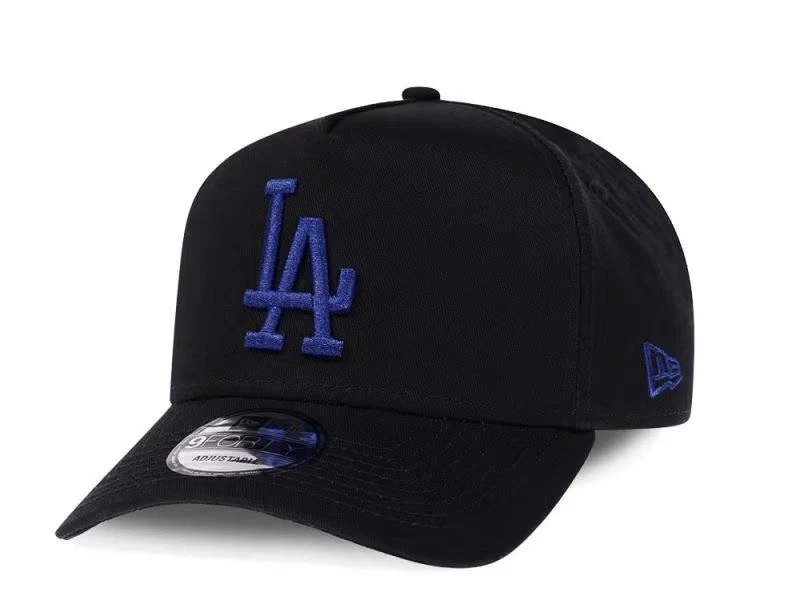 New Era Adult LA Dodgers 9Forty A-Frame Adjustable Cap / Black Blue / RRP £27