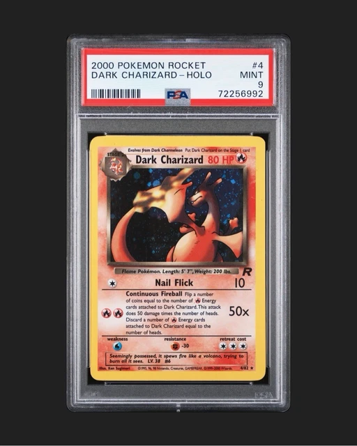 2000 POKEMON ROCKET #4 DARK CHARIZARD-HOLO PSA 9