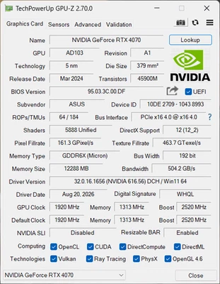 RTX 4070 listing on ebay