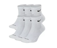 Free Shipping- Nike Unisex 6-Pk Dri-FIT Ankle Socks - Size L (W 10-13 / M 8-12)