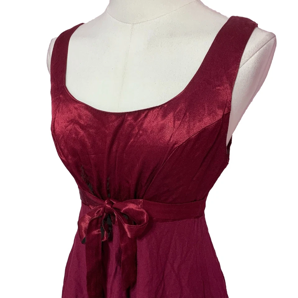 Mini Vestido Babydoll Borgoña Formal Vintage Años 90 Y2K XOXO Talla 3 Foto 4 de 4