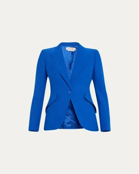Alexander McQueen — BNWT Alexander McQueen Single-breasted Blue Coat Blazer Size 46