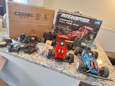 Vintage R/C 1:10 4WD Buggy, Monogram Tornado, Bandai Intercepter, 2 Car Lot More