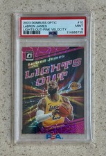 2023 Donruss Optic LeBron James #10 Lights Out Pink Velocity #d/79 PSA 9 Mint