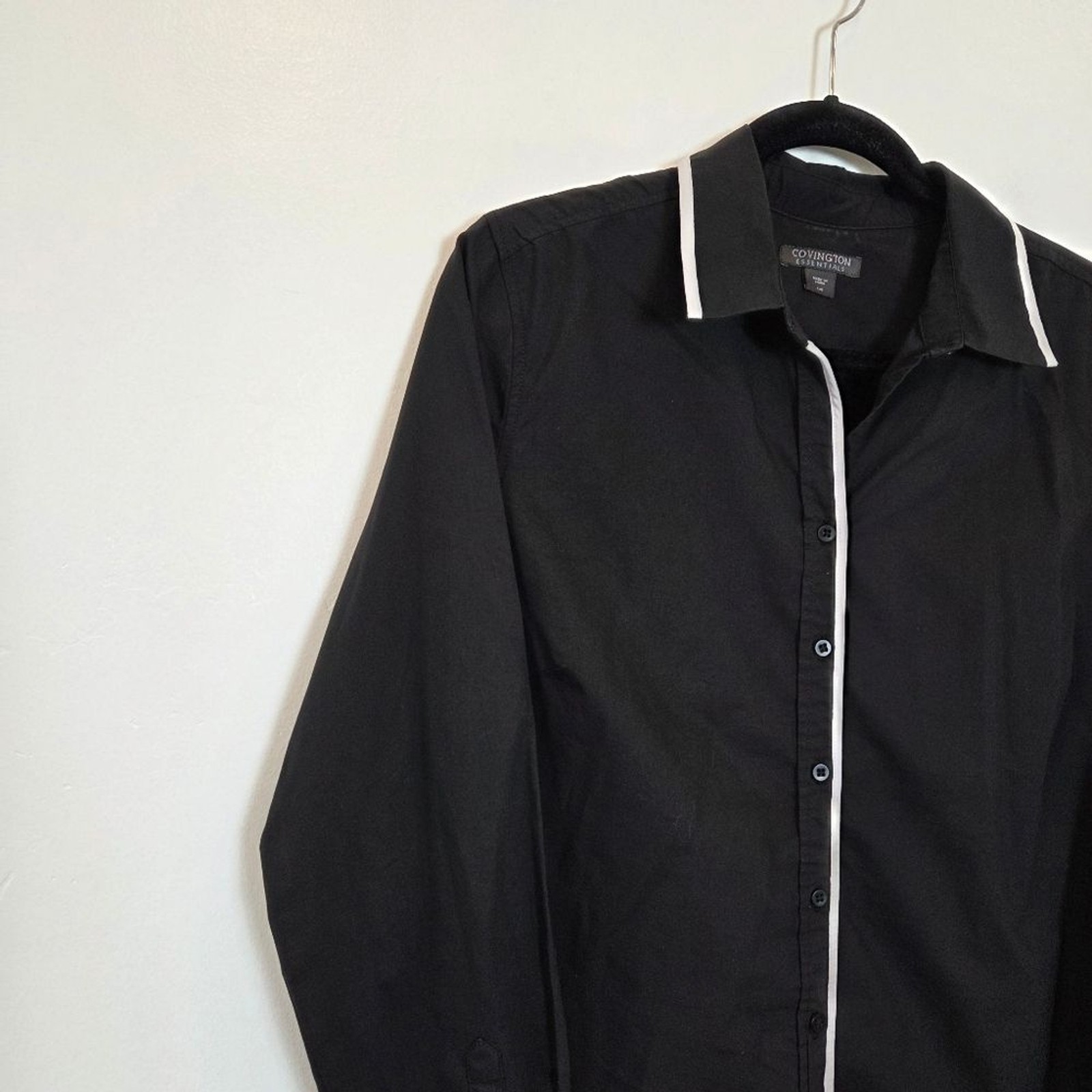 Covington Essentials Black Button Blouse Top Offi… - image 6