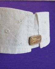 Vintage Antique Detachable Corliss Womens Eyelet Collar gold tone collar button