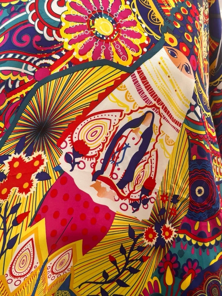 S26#Pineda Covalin Multicolor Silk Shawl 42/41 Inch - Image 4 of 4