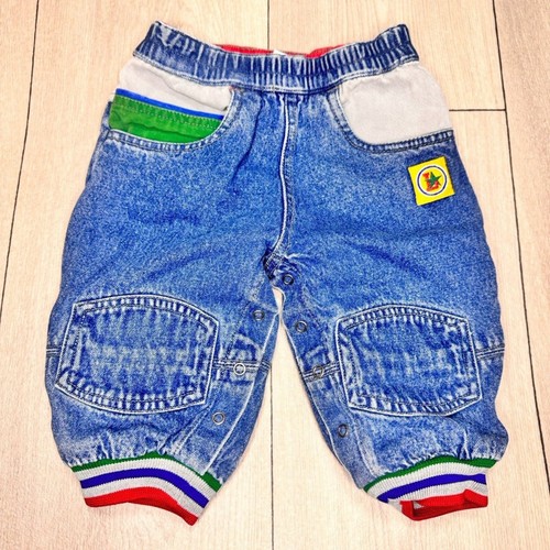 Vintage 80s Little Levi’s Patchwork Snap Embroidered Denim Jean Jogger Pants 12M