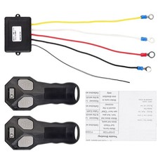 Dual Handheld Wireless Remote Control 12v 24v Winch Recovery System Kit Black