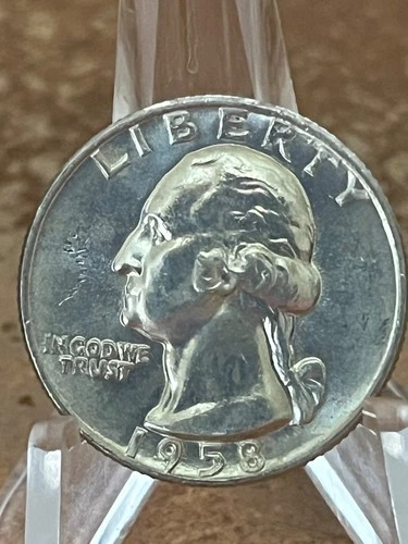 1958-D/D ERROR Washington Quarter  - Unc / BU - 90% Silver  # PS2