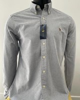 Polo Ralph Lauren Men’s Slim Fit Shirt GREYOxford Cotton Long sleeve Size LARGE