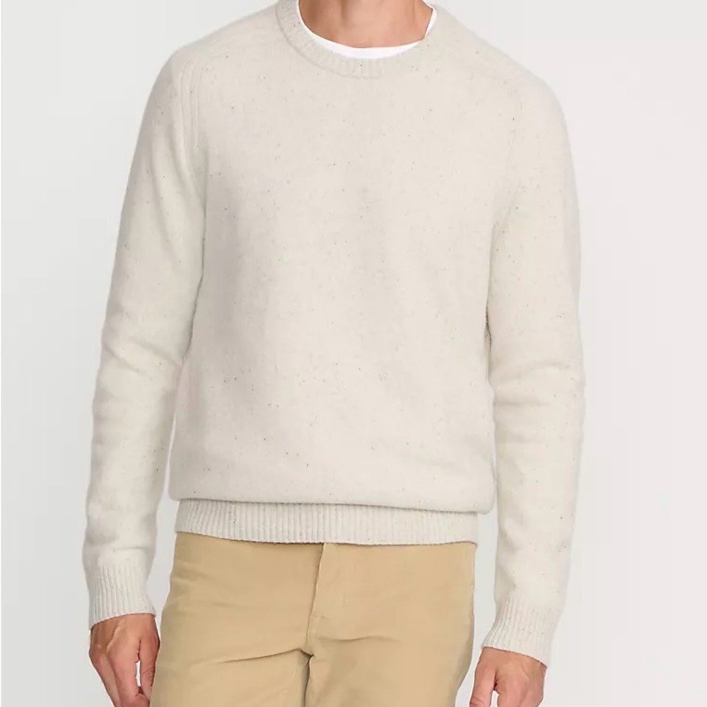 Lands End Men's Long Sleeve Lambswool Crewneck Sweater Large 100% lambswool soft