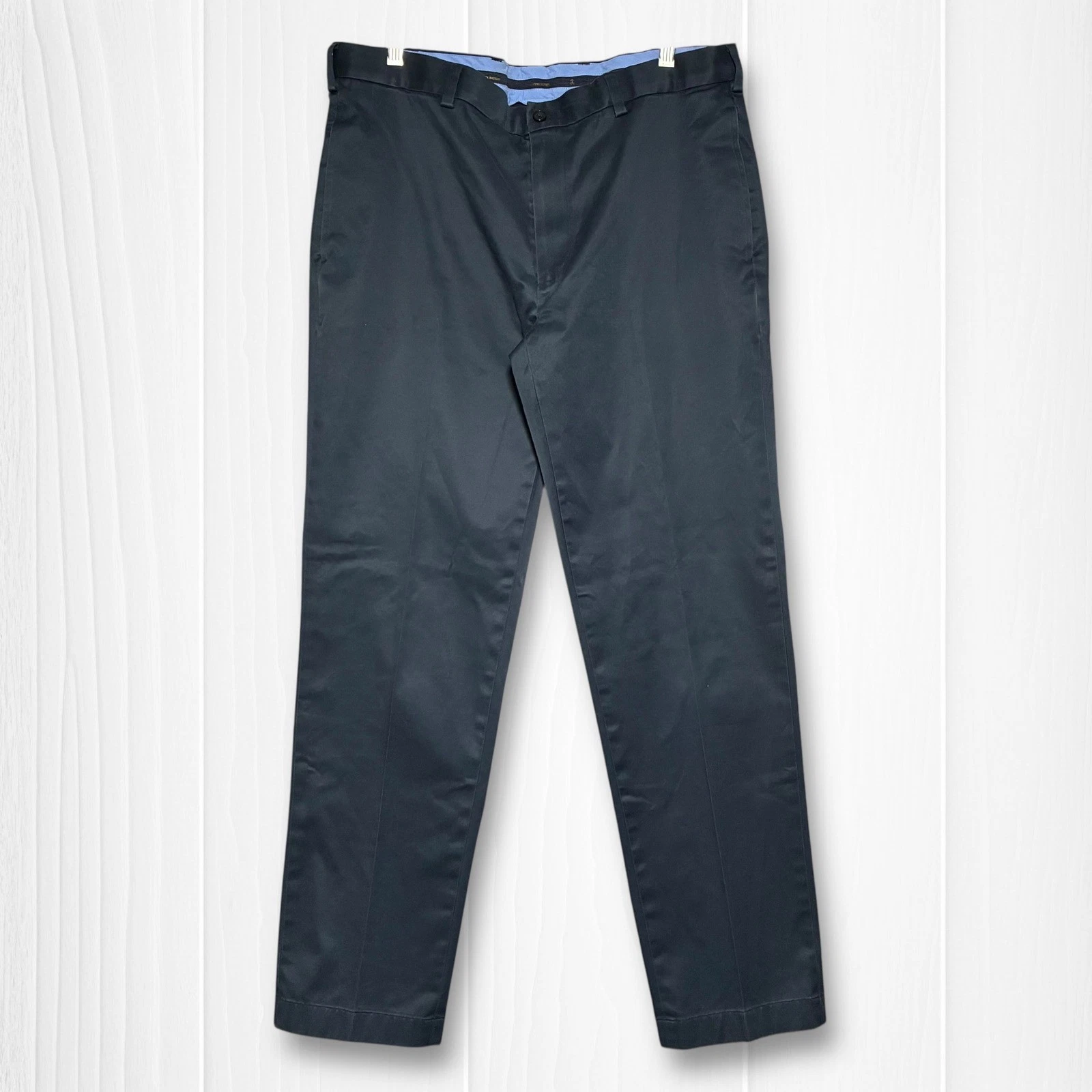 Brooks Brothers Cotton Advantage Chino Stretch Clark Fit Pants Mens 37x32 Navy