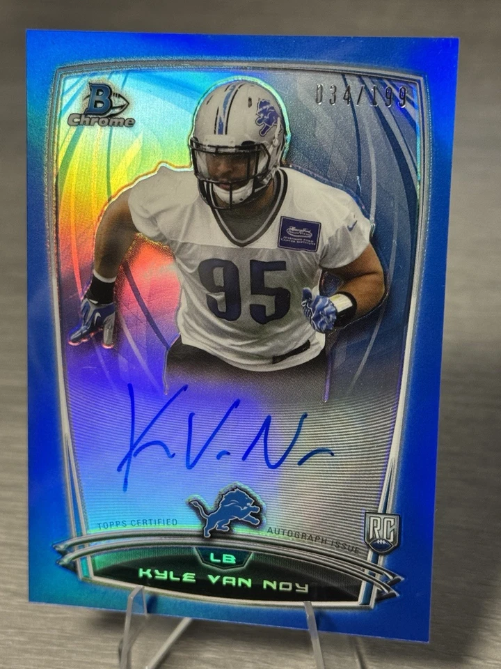 🔥KYLE VAN NOY  2014 Bowman Chrome True Blue Refractor Auto /199 #LIONS/RAVENS🔥 - Image 4 of 4