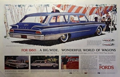 1959 Ford Print Ad - Country Sedan for 1960 Big Wide World of Wagond - '60 Fords