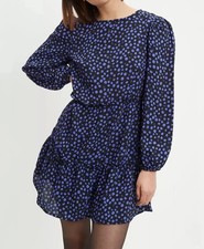DOROTHY PERKINS LADIES BLUE SPOT PRINT MINI DRESS SIZE 14 (REF 199)