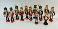 Lot Of 12 Wooden Nutcracker Ornaments Christmas Holiday Crafts