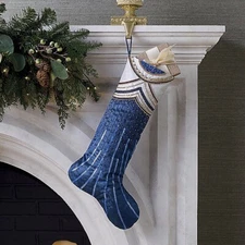 Frontgate Christmas Stocking Starry Sapphire Christmas Stocking $99