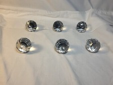 Crystal Knobs for Dresser Drawer Pulls Prism Round Shape Set 6