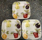 Home AMERICAN SIMPLICITY FRUIT Hand Painted Square Salad Plate 8.5" Set Of 3 — photo 1