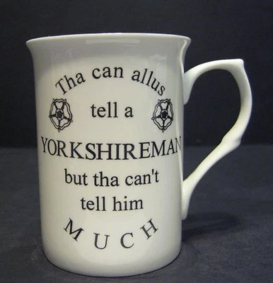 R A LAWRENCE Funny Novelty YORKSHIREMAN Fine Bone China Mug Beaker cup