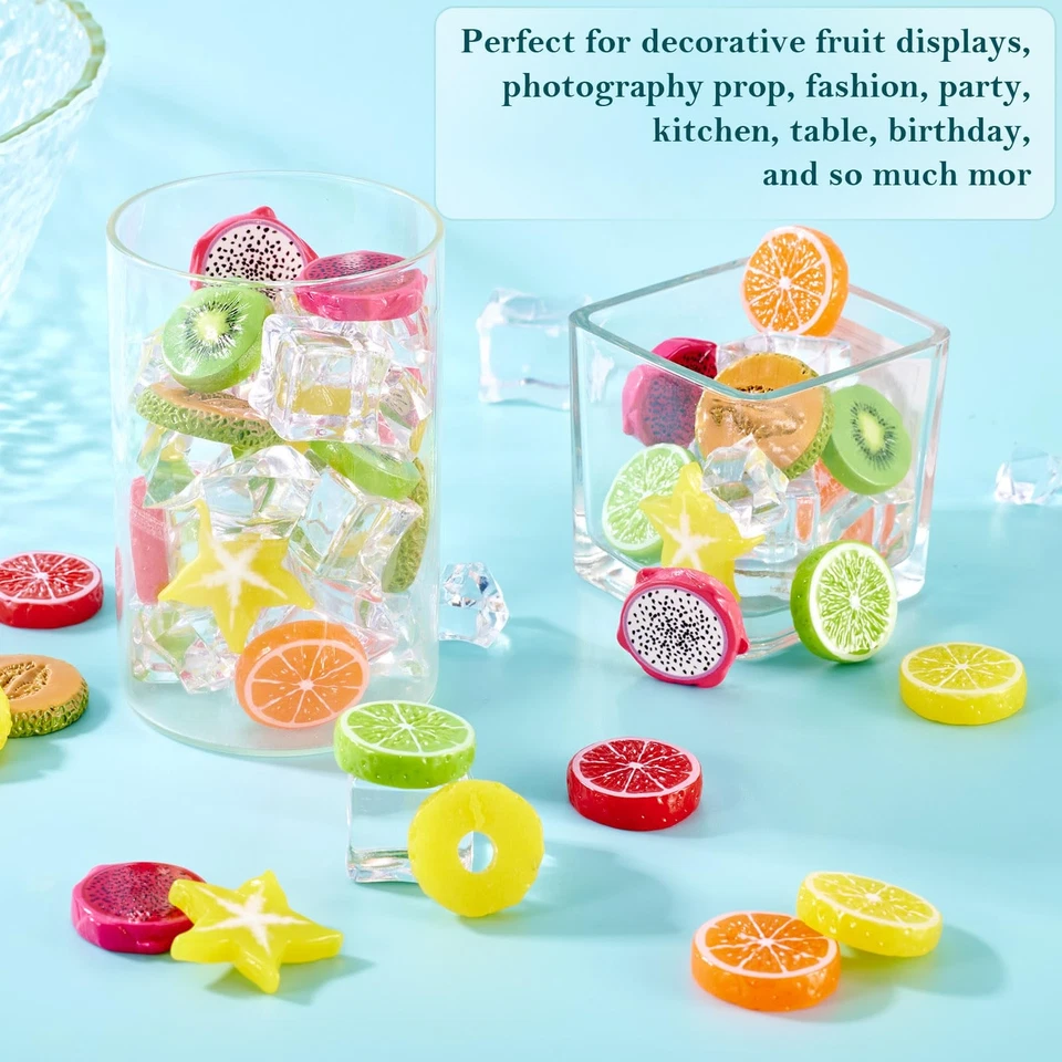 40Pcs Artificial Resin Fruit Slices Simulation Lifelike Fruit Models Lemon Or... - Image 2 of 4