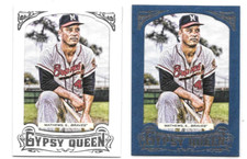 2014 Topps Gypsy Queen EDDIE MATHEWS Framed Paper White + Blue /499 Braves