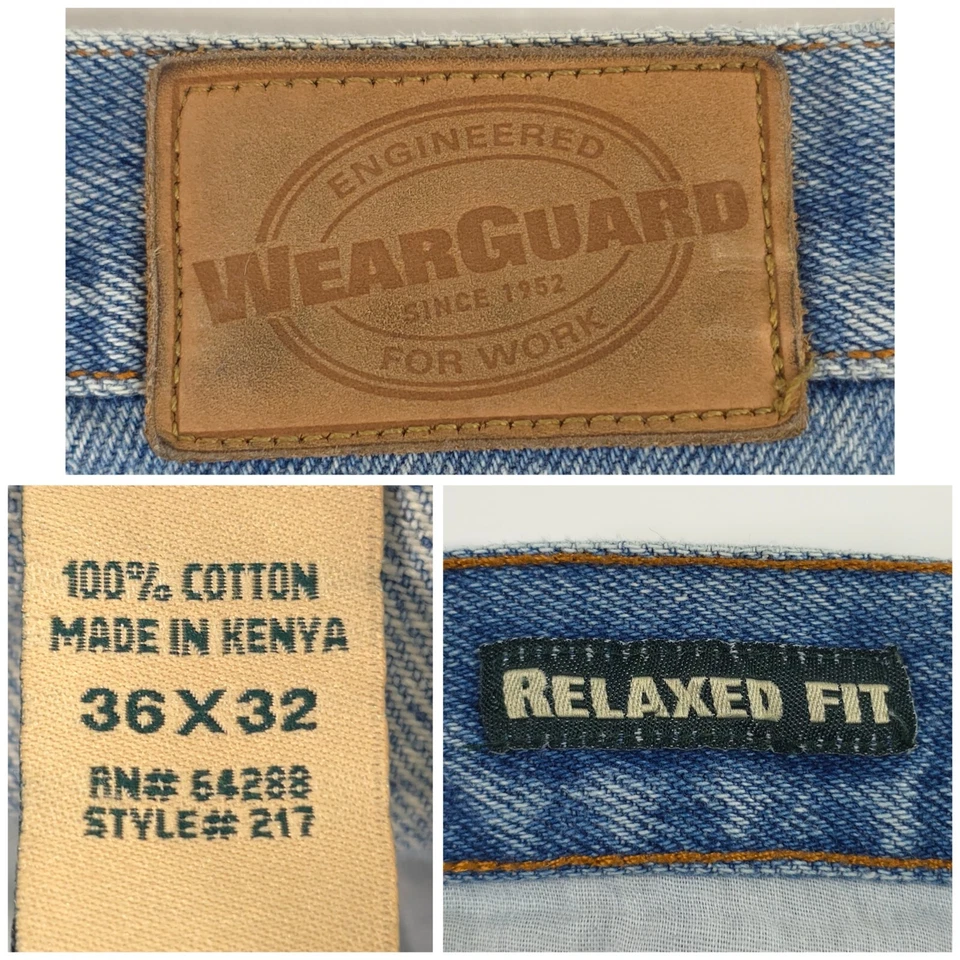 VINTAGE WEARGUARD JEANS MEN'S SIZE 36x32 RELAXED FIT CLASSIC DENIM WORK PANTS .. - Image 3 of 4