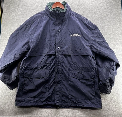TRI-MOUNTAIN- Men's Hooded Blue Windbreaker Jacket 2XL Florida Toll Operations - product listing photo
