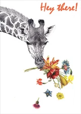 Checking in Giraffe Tree-Free Greetings Thinking of You Card