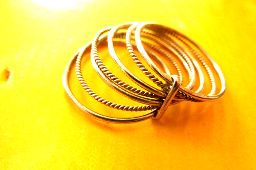 Bague Argentée 7 Anneaux - Bijou Occasion, Style Empilable Ou Unique