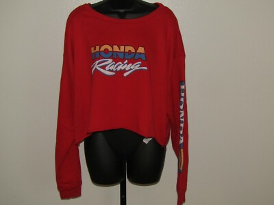 Forever 21 Honda Racing Plus Women 2X Crop Top Long Sleeve
