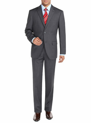DTI BB Signature Mens Two Button Sharkskin Suit Jacket Modern Fit Blazer