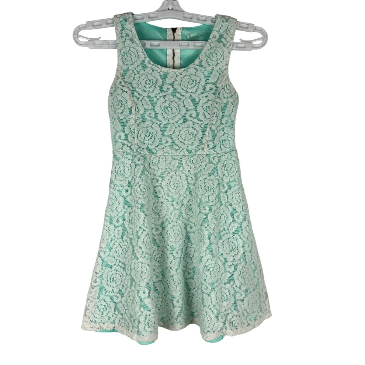 Cherokee Girls' Mint Green & White Lace Dress Size M Sleeveless Back Zipper  | eBay