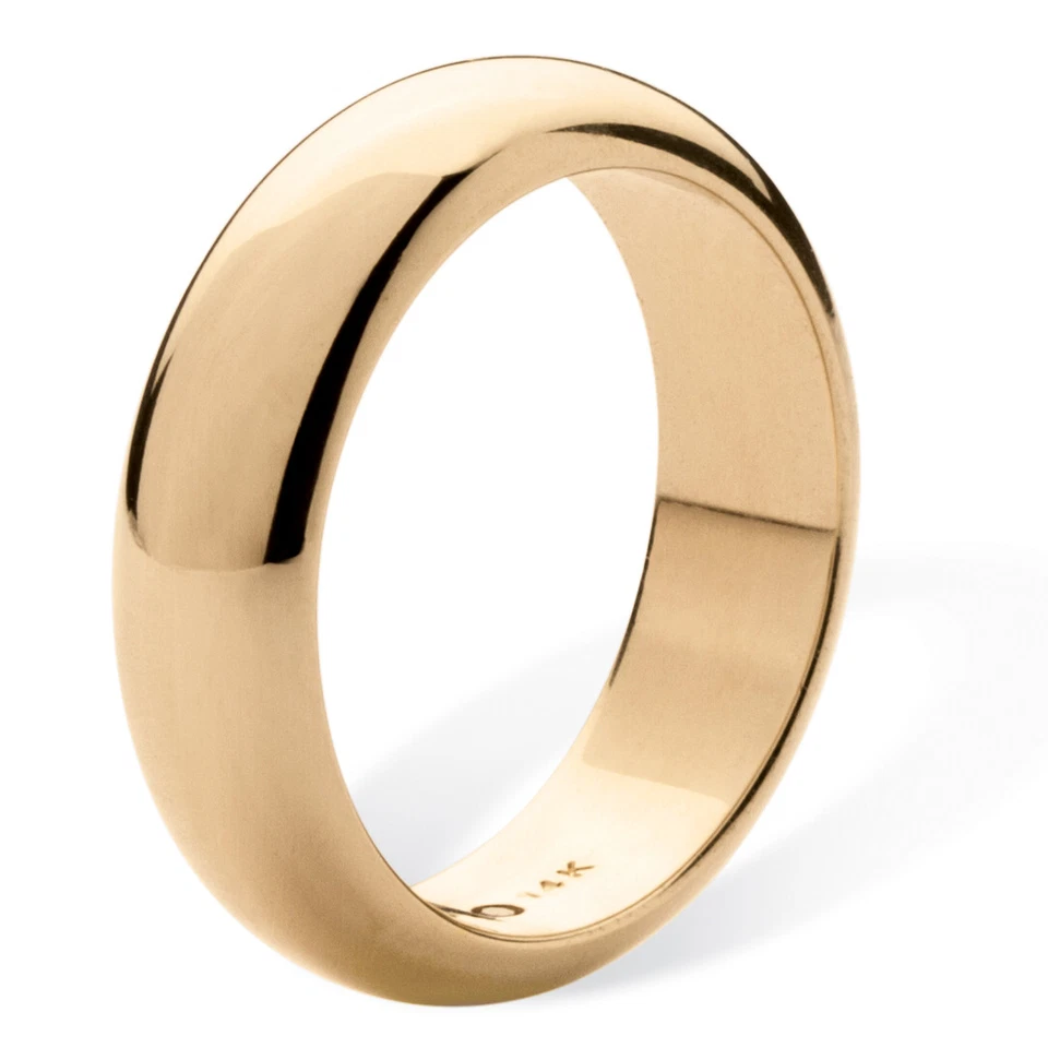 14k Gold Ultra-Lightweight Nano Diamond Resin Filled Wedding Band 6mm - Image 2 of 4