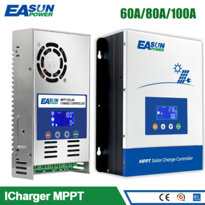Easun 60A 80A 100A Solar Laderegler MPPT Controller Regler 12V 24V 36V 48V LCD
