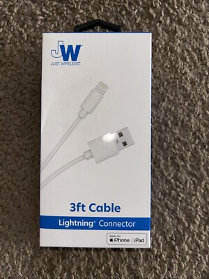 New Just Wireless Made for iPhone iPad Quick Connector White 3ft Cable