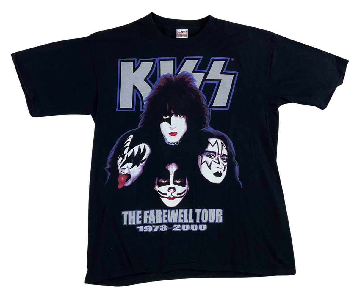 XL KISS The Farewell Tour 1973-2000 t-shirt 2-sided lavender XL KISS The Farewell Tour 1973-2000 t-shirt 2-sided lavender