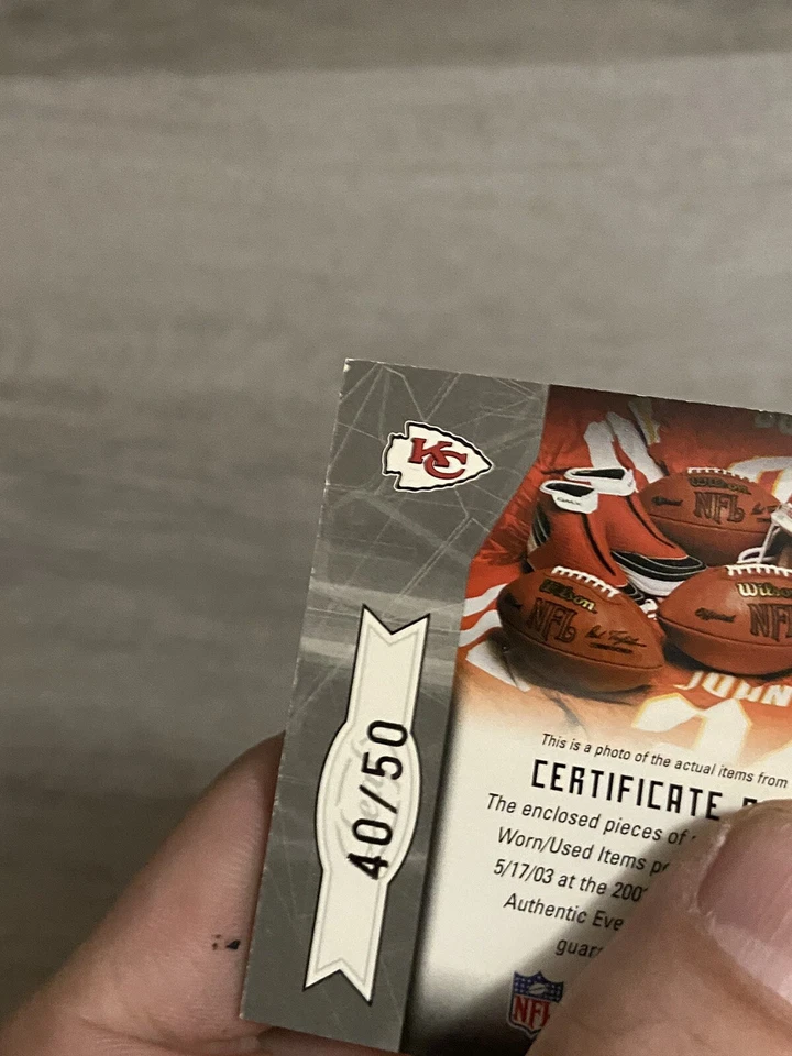 2003 Leaf Certified Materials Mirror Blue | Larry Johnson | 40/50 | FF-158 - Image 3 of 4